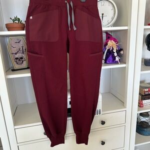 Figs Maroon Jogger Pants
